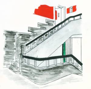Farbzusammenstellung 4. Obergeschoss. Christoph Hellbrügge: Farbuntersuchung im Hans-Sachs-Haus, 1995
